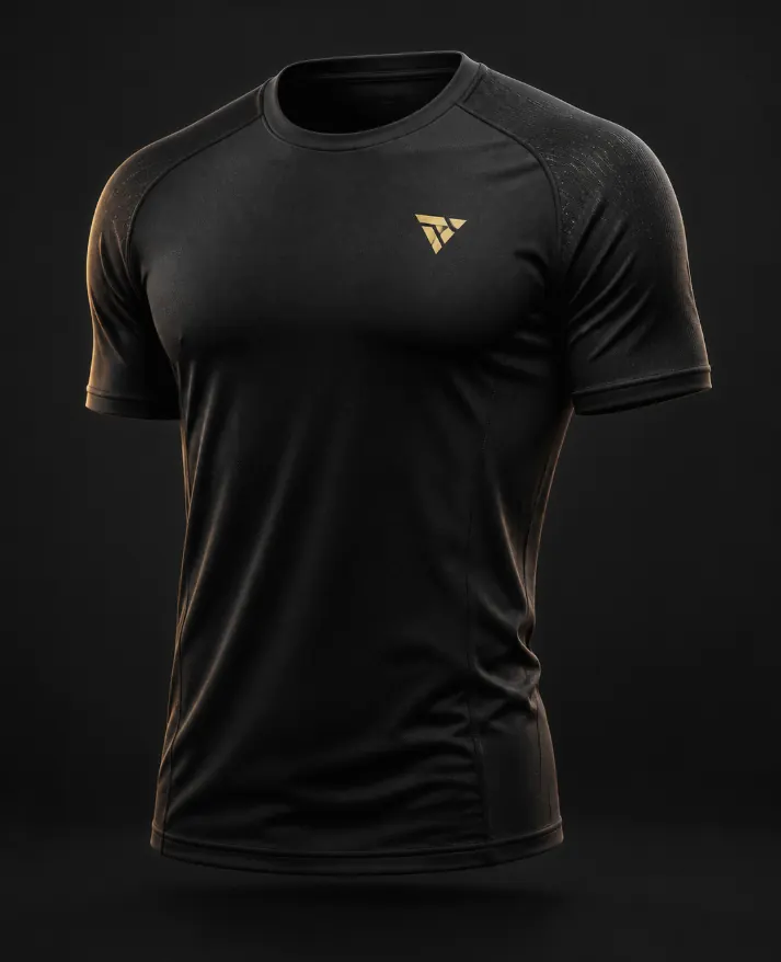 Black LCP training tee with gold crest